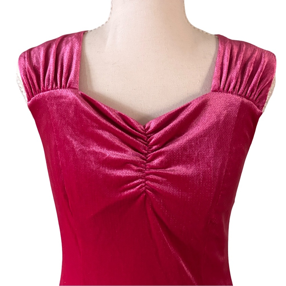Disney Jessica Rabbit Fuchsia Velvet Sleeveless Midi Dress Size XS - Picture 2 of 13